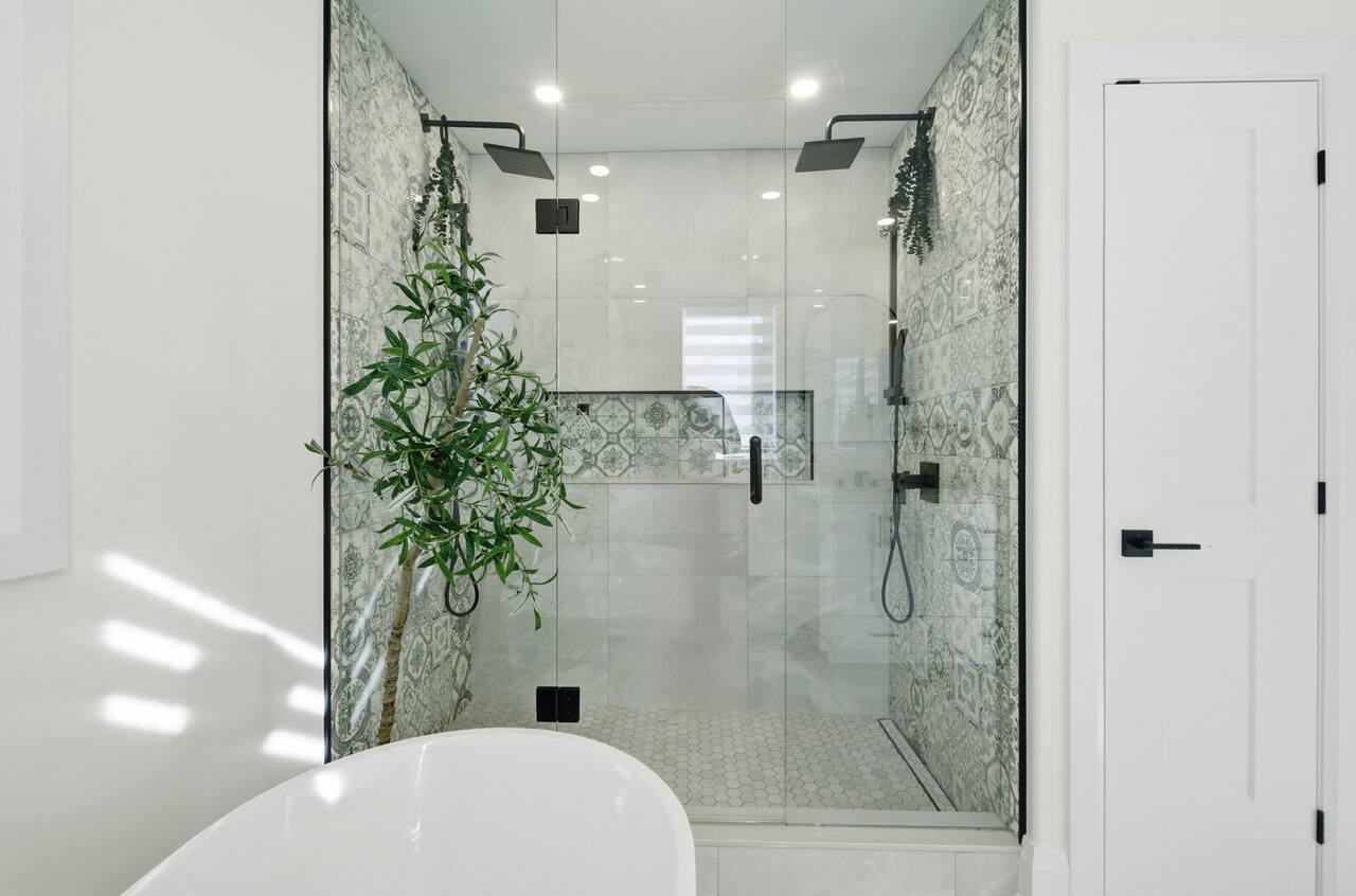 Glass walk-in shower