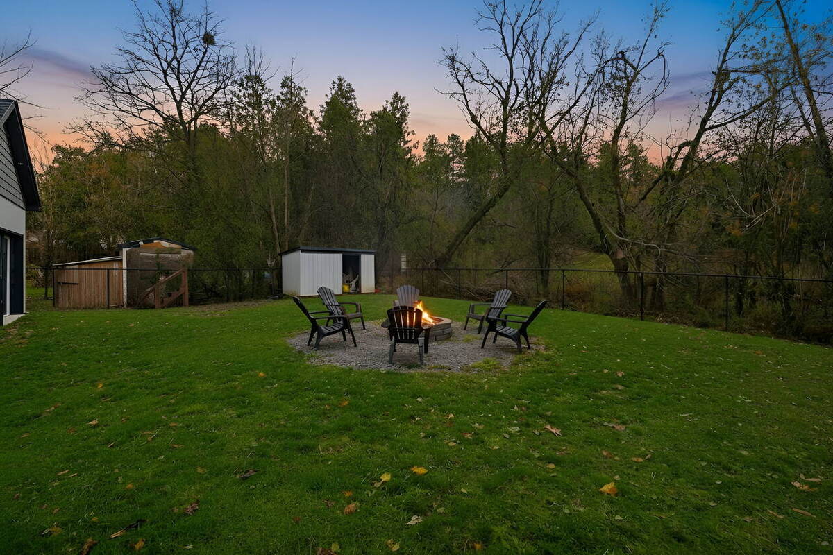 Fire pit at dusk